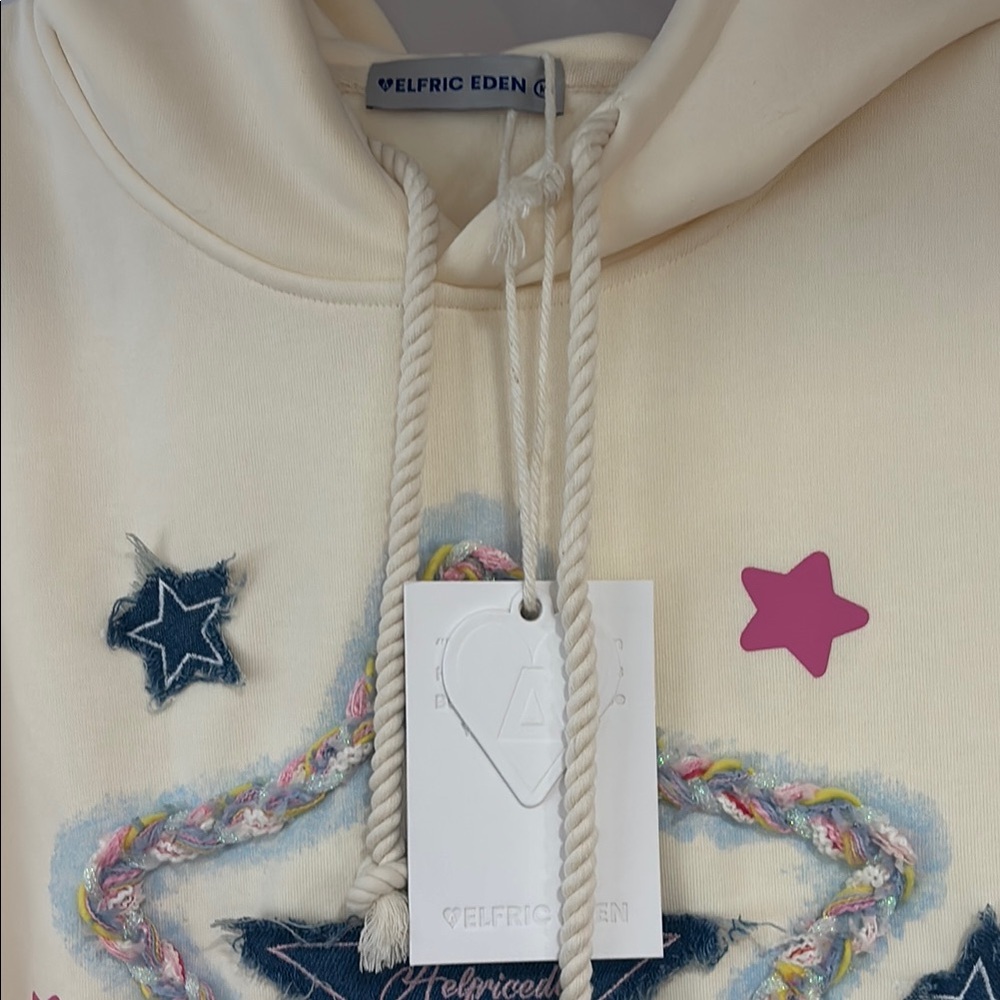 Aelfric Eden Cream Hoodie with Star Details - Picture 2 of 2